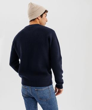 Pull en maille fantaisie à col rond homme vue4 - GEMO (HOMME) - GEMO