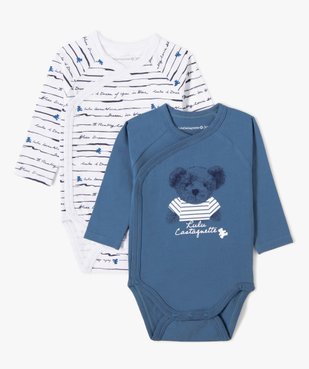 Body bébé à manches longues imprimé (lot de 2) - LuluCastagnette vue1 - LULUCASTAGNETTE - GEMO