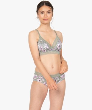 Shorty femme à motifs fleuris et dentelle vue3 - GEMO(HOMWR FEM) - GEMO