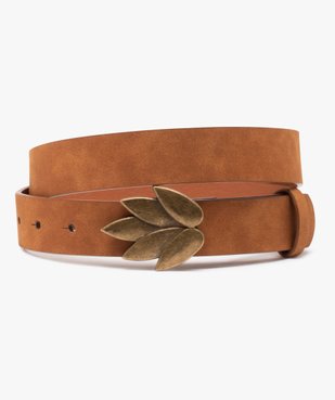 Ceinture femme velours à à boucle originale en métal vieilli vue1 - GEMO (ACCESS) - GEMO