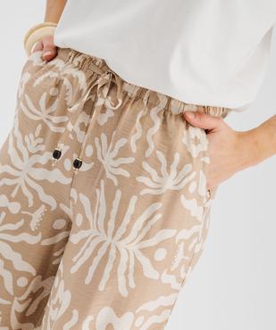Pantalon large et fluide imprimé femme vue3 - GEMO 4G FEMME - GEMO