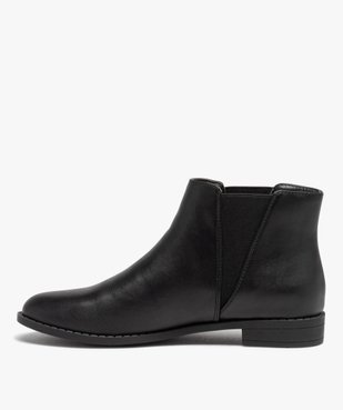 Bottines femme unies à talon plat style Chelsea   vue4 - VALENTINA BALDA - GEMO