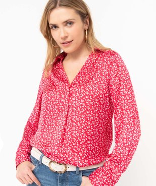 Tunique femme fleurie à manches longues et col chemise vue5 - GEMO(FEMME PAP) - GEMO