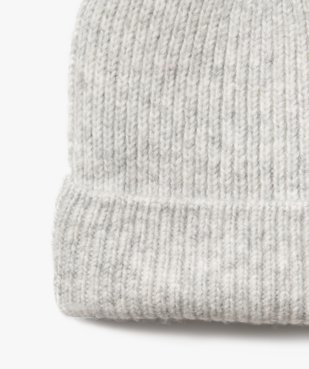 Bonnet en maille côtelée chinée à revers femme vue2 - GEMO (ACCESS) - GEMO