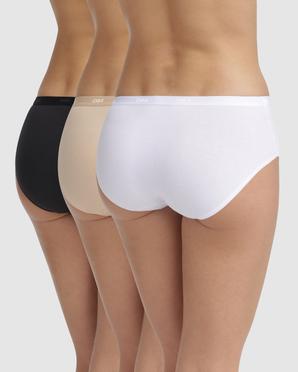 Boxers unis en coton stretch pour femme (lot de 3) - Dim vue2 - DIM - GEMO