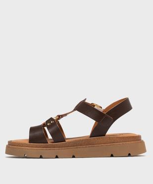 Sandales spartiates à épaisse semelle crantée femme - 5 Miles vue3 - 5 MILES - GEMO