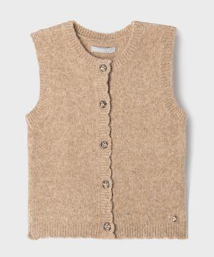 Gilet sans manches avec finitions dentelées fille - LuluCastagnette vue2 - LULUCASTAGNETTE - GEMO