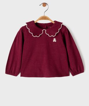 Tee-shirt manches longues avec col Claudine bébé fille - LuluCastagnette vue3 - LULU CASTAGNETTE G4G D - GEMO