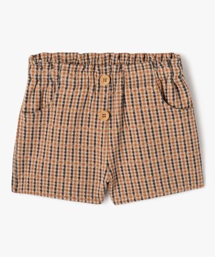 Short ample à carreaux en maille extensible bébé fille vue1 - GEMO(BEBE DEBT) - GEMO