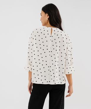 Blouse manches 3/4 en maille fluide à pois femme  vue3 - GEMO 4G FEMME - GEMO
