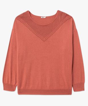 Pull en fine maille à encolure ajourée fantaisie femme grande taille vue4 - GEMO (G TAILLE) - GEMO