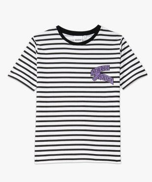 Tee-shirt à manches courtes rayé femme - Wednesday vue4 - WEDNESDAY - GEMO