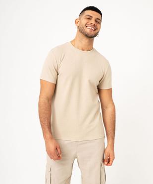 Tee-shirt à manches courtes en maille texturée homme vue1 - GEMO (HOMME) - GEMO