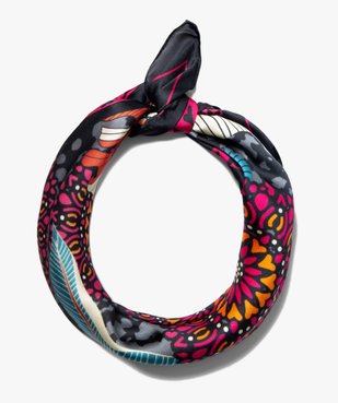 Foulard femme imprimé en matière satinée forme carrée vue2 - GEMO (ACCESS) - GEMO
