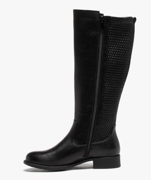 Bottes femme unies à talon plat vue3 - GEMO (CASUAL) - GEMO