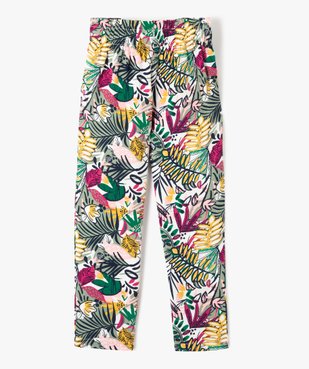 Pantalon fille imprimé avec taille élastiquée et ceinture à nouer vue4 - GEMO (ENFANT) - GEMO
