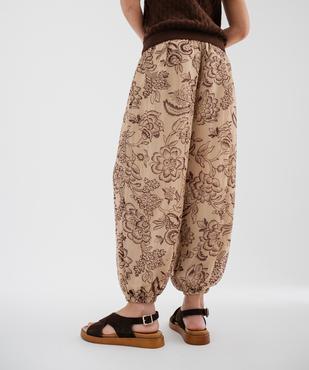 Pantalon sarouel en voile imprimé femme vue4 - GEMO(FEMME PAP) - GEMO