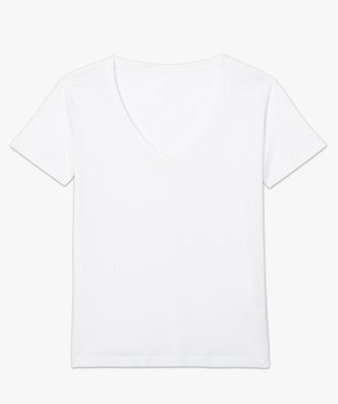 Tee-shirt femme à col V et manches courtes vue4 - GEMO(FEMME PAP) - GEMO
