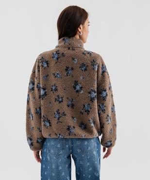 Sweat pressionné en sherpa imprimé à col montant femme vue1 - GEMO(FEMME PAP) - GEMO
