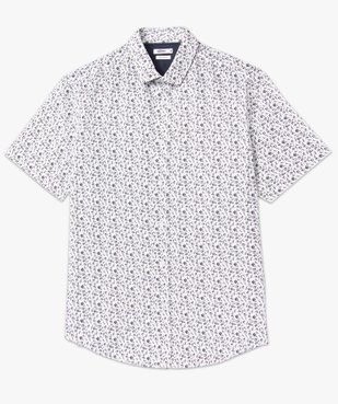 Chemise homme manches courtes coupe droite à motif fleuri vue4 - GEMO (HOMME) - GEMO