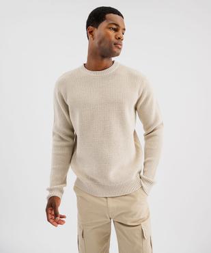 Pull en maille fantaisie à col rond homme vue1 - GEMO (HOMME) - GEMO