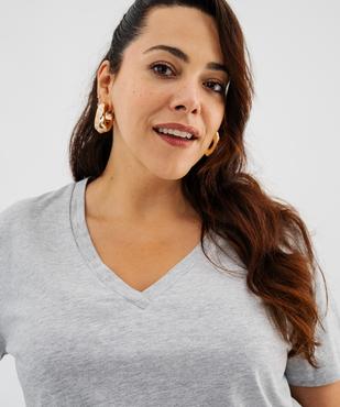 Tee-shirt manches courtes à col V femme grande taille vue3 - GEMO 4G GT - GEMO