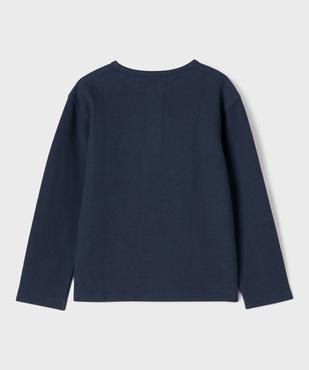 Tee-shirt manches longues en maille nid d’abeille garçon vue4 - GEMO 4G GARCON - GEMO