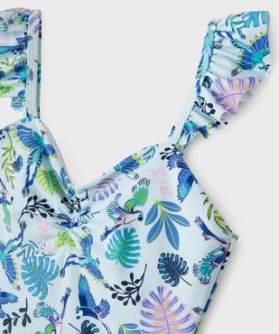 Maillot de bain 1 pièce fleuri à bretelles volantées fille vue3 - GEMO (ENFANT) - GEMO