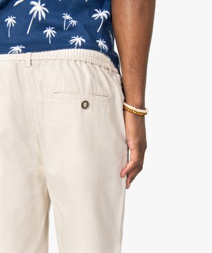 Bermuda homme élégant 55% lin vue2 - GEMO (HOMME) - GEMO
