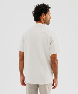 Chemise manches courtes en maille fantaisie avec col cubain homme vue4 - GEMO 4G HOMME - GEMO