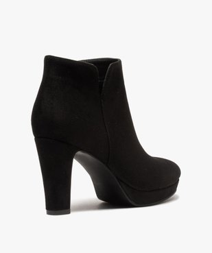 Low-boots femme à talon dessus en suédine unie vue4 - GEMO(URBAIN) - GEMO