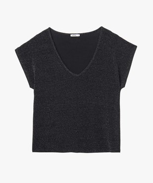Tee-shirt femme scintillant à manches ultra courtes vue4 - GEMO(FEMME PAP) - GEMO