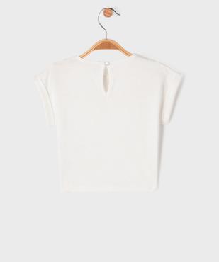 Tee-shirt manches courtes avec haut brodé bébé fille vue3 - GEMO 4G BEBE - GEMO