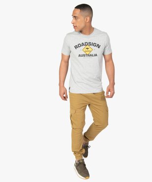 Pantalon homme cargo à taille élastiquée - Roadsign vue5 - ROADSIGN - GEMO