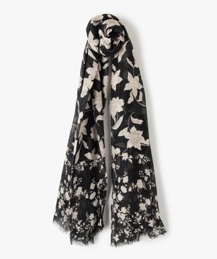 Foulard femme à motifs fleuris et finitions franges vue1 - GEMO (ACCESS) - GEMO