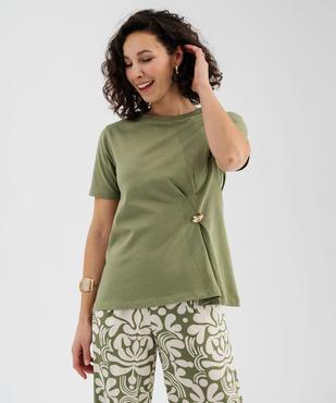 Tee-shirt manches courtes avec bijou sur l’avant femme vue1 - GEMO 4G FEMME - GEMO