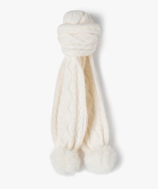 Écharpe à maille fantaisie et pompons doux fille - LuluCastagnette vue2 - LULUCASTAGNETTE - GEMO