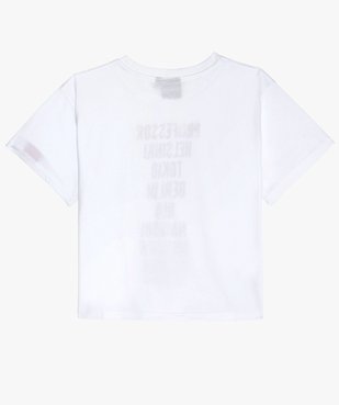 Tee-shirt fille crop top imprimé - La Casa de Papel vue3 - CASADEPAPEL - GEMO