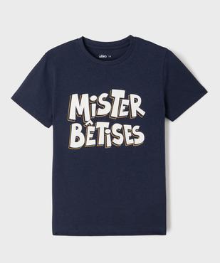 Tee-shirt manches courtes avec motif humoristique garçon vue1 - GEMO (ENFANT) - GEMO