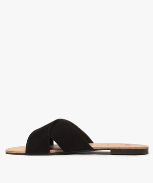 Sandales femme à larges brides croisées souples dessus suédine vue3 - GEMO (CASUAL) - GEMO