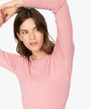 Pull femme en maille fine à col rond et boutons sur les épaules vue1 - GEMO(FEMME PAP) - GEMO