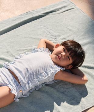 Maillot de bain 2 pièces à rayures et volants bébé fille - LuluCastagnette vue5 - LULUCASTAGNETTE - GEMO