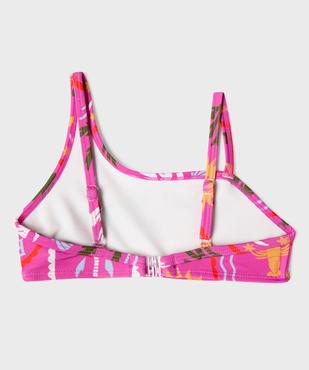 Maillot de bain 2 pièces imprimé avec haut asymétrique fille vue2 - GEMO (ENFANT) - GEMO