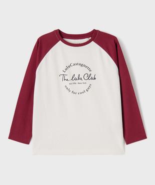 Tee-shirt manches longues raglan en jersey de coton imprimé garçon - LuluCastagnette vue1 - LULU CASTAGNETTE G4G D - GEMO