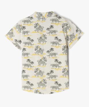 Chemise col cubain imprimée en jersey de coton flammé garçon vue3 - GEMO (ENFANT) - GEMO