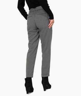 Pantalon femme chiné à ceinture et revers vue3 - GEMO(FEMME PAP) - GEMO
