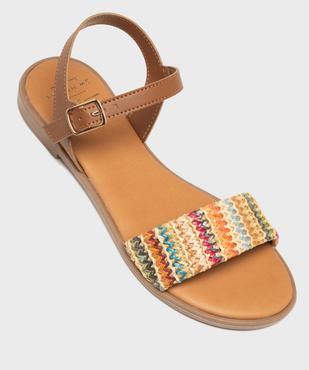 Sandales plates avec bride effet raphia femme - Follow Me vue5 - FOLLOW ME - GEMO