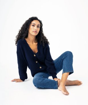 Gilet en maille à col V femme - LuluCastagnette vue1 - LULUCASTAGNETTE - GEMO