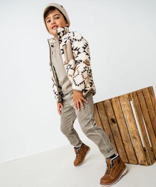 Sweat zippé à col montant en sherpa garçon vue6 - GEMO (ENFANT) - GEMO