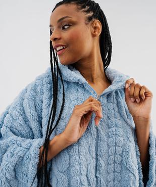Veste d’intérieur à capuche forme poncho femme vue2 - GEMO(HOMWR FEM) - GEMO